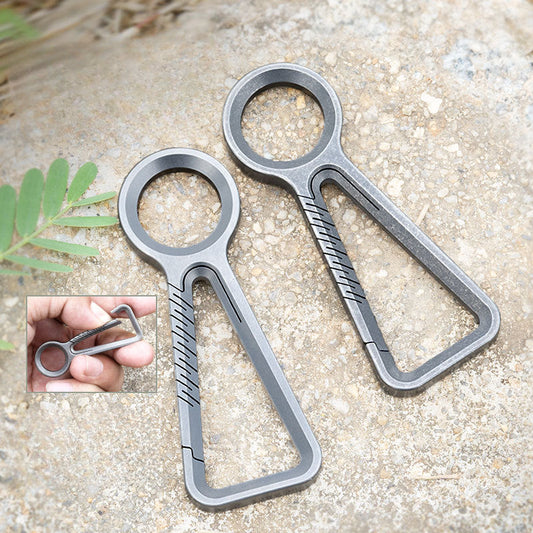 Portable Titanium Carabiner Keychain with MultiTool and Knuckle Duster