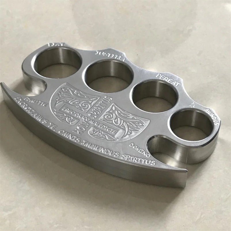 Warrior Knuckle Duster Made from Solid Steel for Protection and Defense