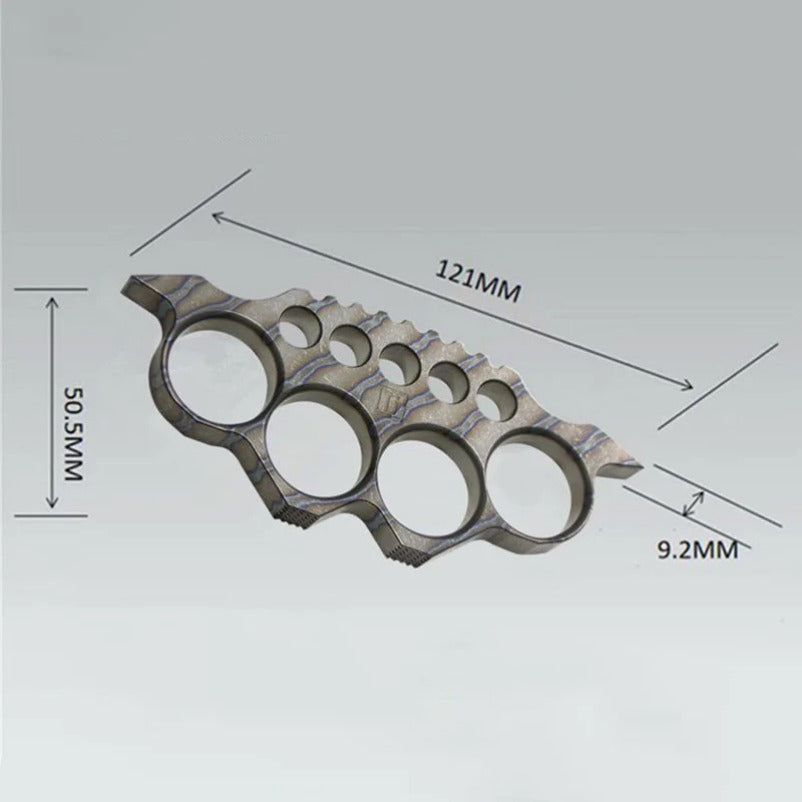 TC4 Titanium Self-Defense Knuckle Duster Compact Tool with Window Breaker