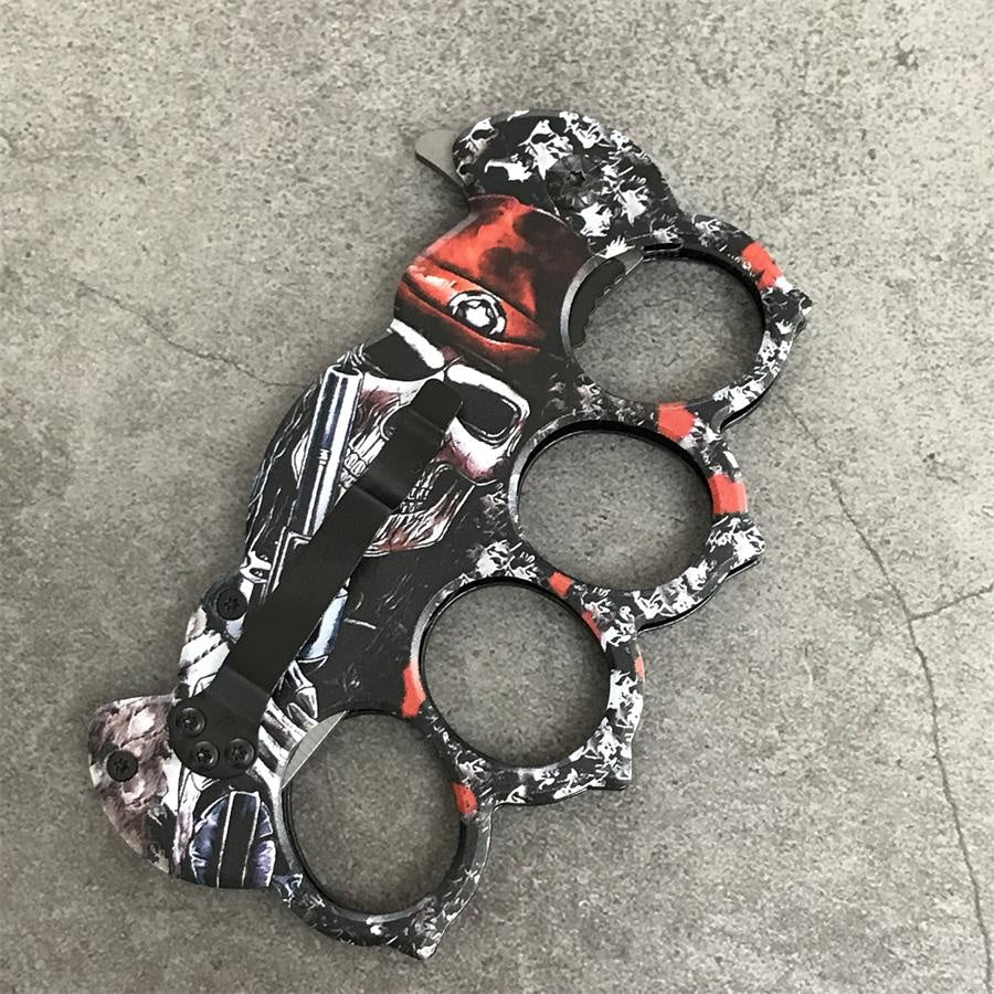 Stainless Steel Outdoor Knuckle Knife for Self-defense and Camping
