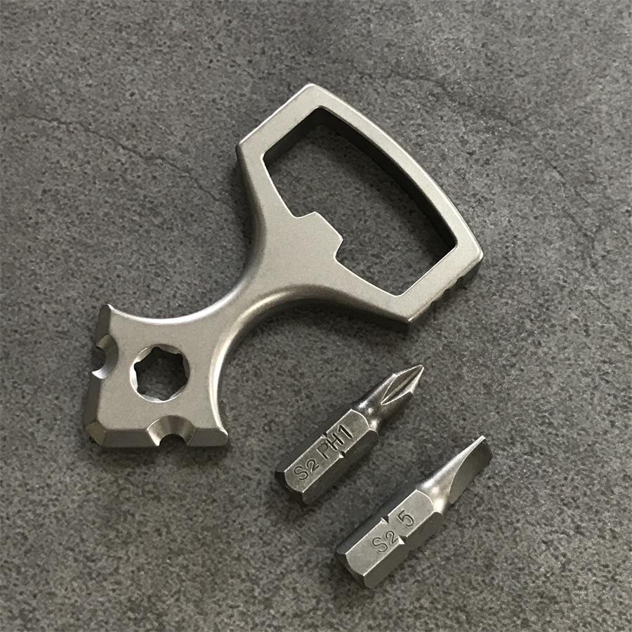 Multifunctional Crowbar Screw Broken Window Portable EDC Tool Titanium Bottle Opener