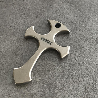 GODEDC Titanium Tactical Cross Knuckle Necklace Stylish Defense Gear
