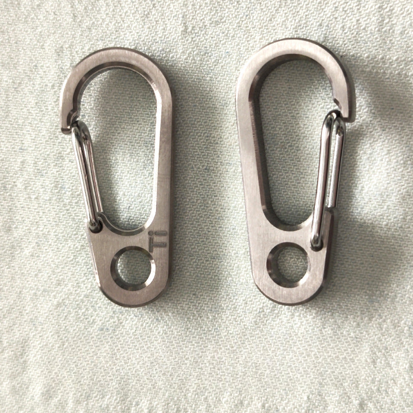Titanium Spring-Loaded Keychain Carabiner Multi-Tool with EDC Flashlight