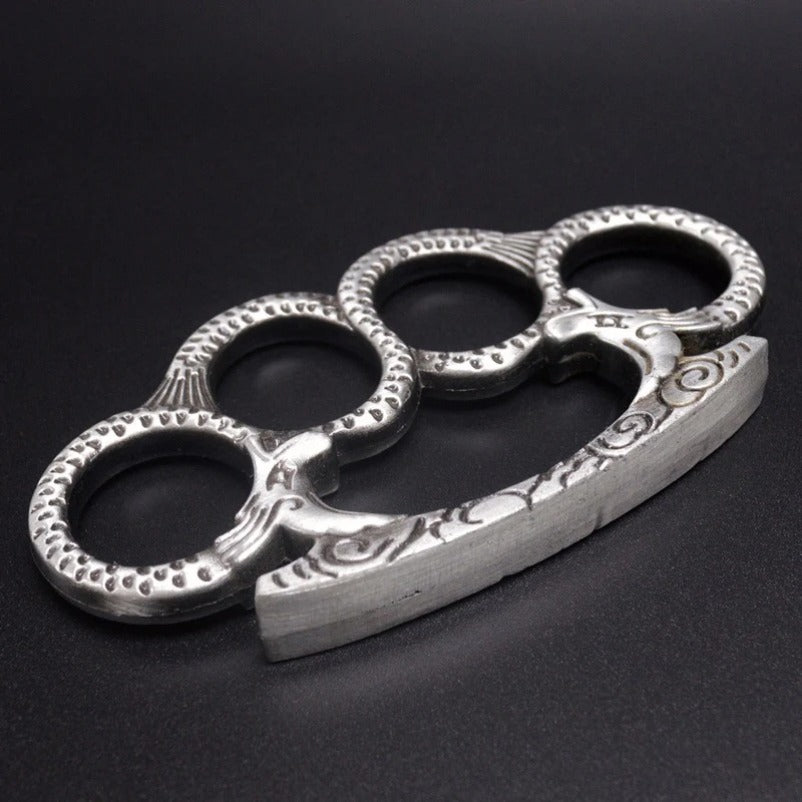 Brass Knuckles Duster for Self-Defense and Window Breaking StoneGrip Design
