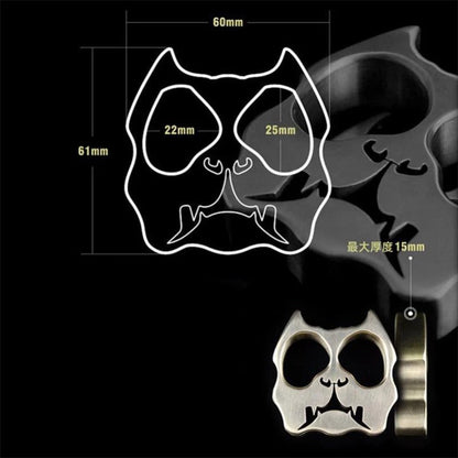 Elegant Dog Head Copper Knuckle Duster Self-Defense Stick