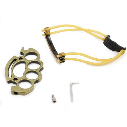 SlingshotGuard Knuckle Duster with Integrated Slingshot Function