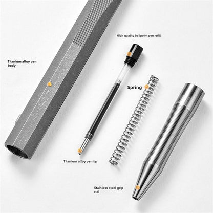 Stress-Reducing Titanium Alloy Tactical Pen with Slide Function