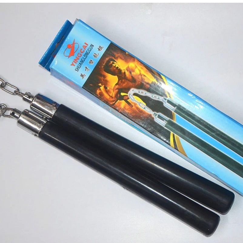 Self-Defense Rubber Nunchaku with Stretchable Chain