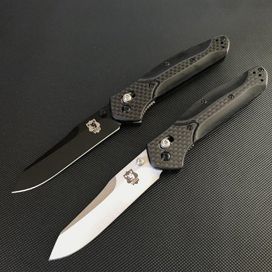 Liome Outdoor EDC Knife with Carbon Fiber Handle and Tactical Folding Blade