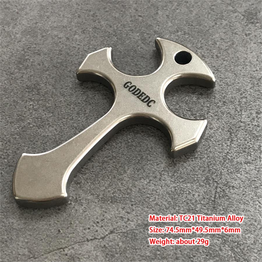 GODEDC Titanium Tactical Cross Knuckle Necklace Stylish Defense Gear