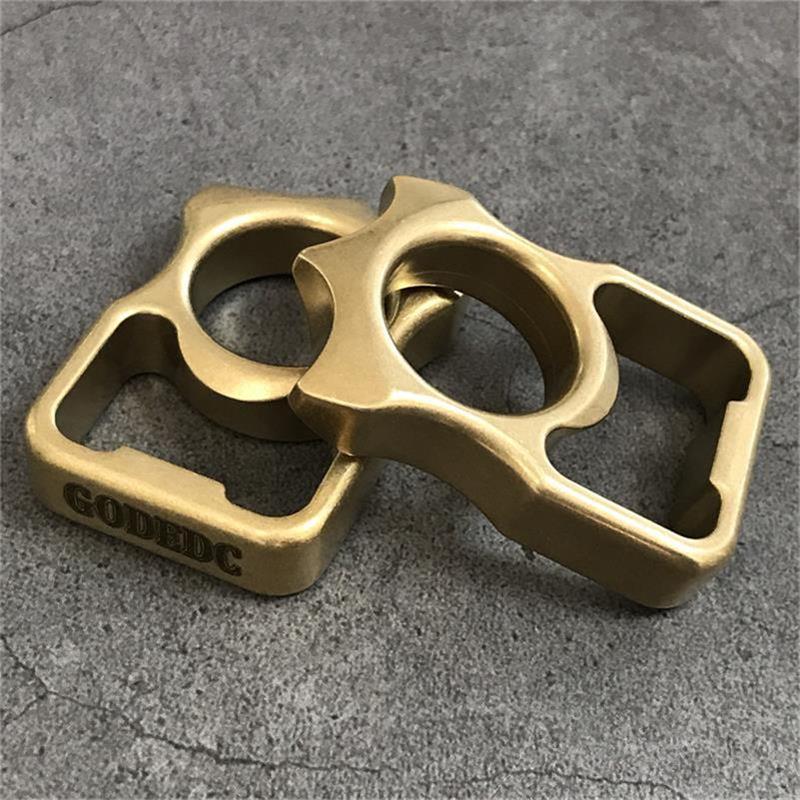 GODEDC Brass Knuckle Duster Multi-Purpose Bottle Opener Survival Tool