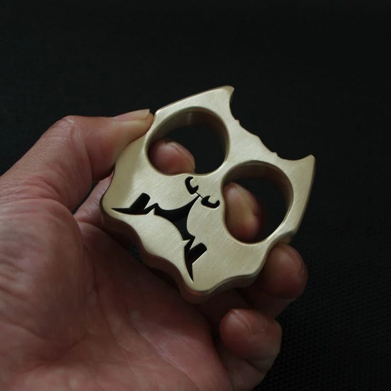 Elegant Dog Head Copper Knuckle Duster Self-Defense Stick
