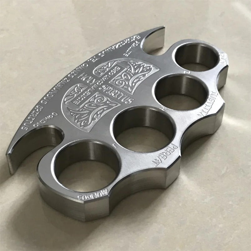 Warrior Knuckle Duster Made from Solid Steel for Protection and Defense