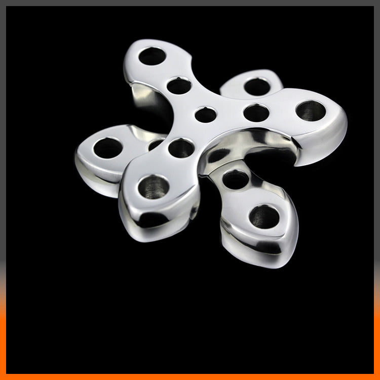 Triangular Brass Knuckle Duster Self Defense Tool 15mm Stainless Steel for EDC Window