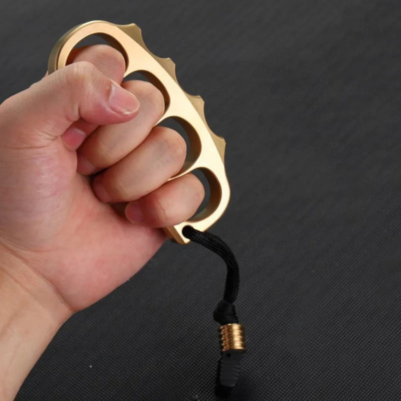 Brass Knuckle Duster Large Solid Pea Design for Self-Defense Protection