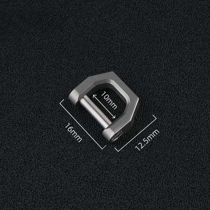 Outdoor Titanium Keychain with Horseshoe D-Lock Buckle