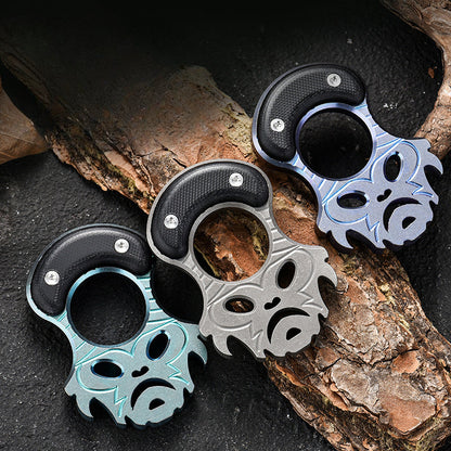 Titanium Finger Knuckle Duster Grip MultiTool Pioneer EDC Keychain