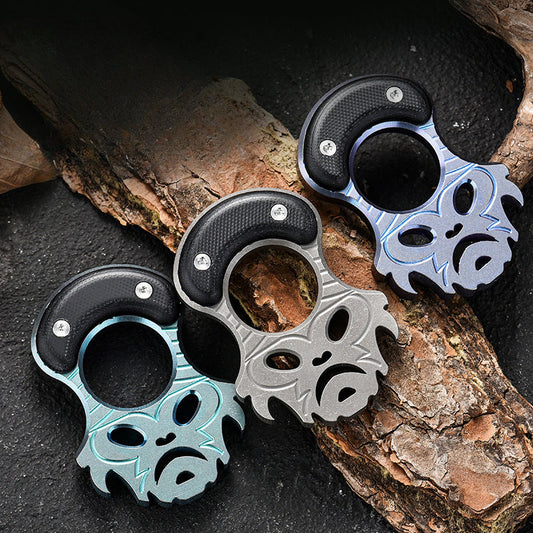Titanium Finger Knuckle Duster Grip MultiTool Pioneer EDC Keychain