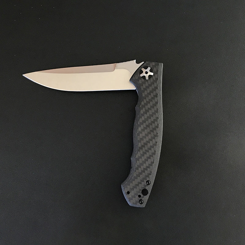 High-Performance Folding Knife with Carbon Fiber and Titanium Blade