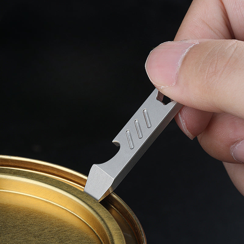 Compact TC4 Titanium Pry Tool with Key Tag Outdoor Survival Functionality