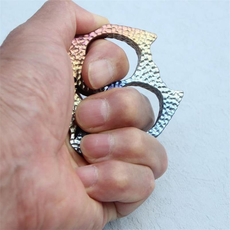 Dog Head Style Titanium Knuckle Duster Personal Defense Tool 