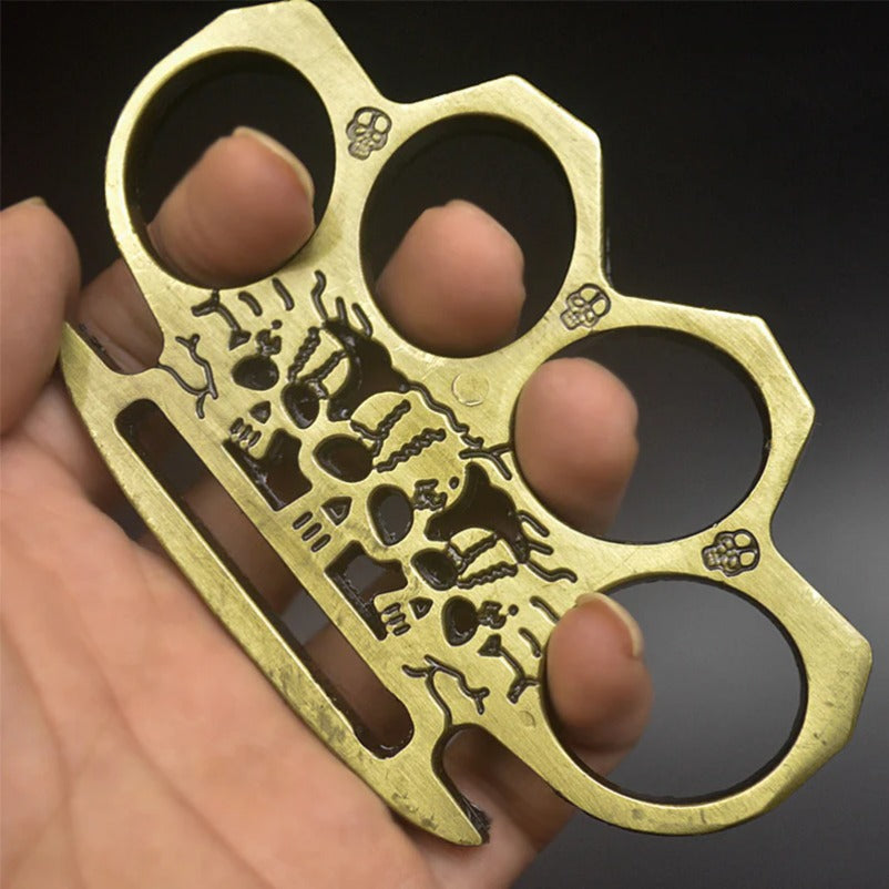 GhostGuard Solid Brass Knuckle Duster and Window Breaking Gear for Emergencies