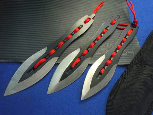 Outdoor Survival Knife with Red Silk Ribbon EDC Defense Tool