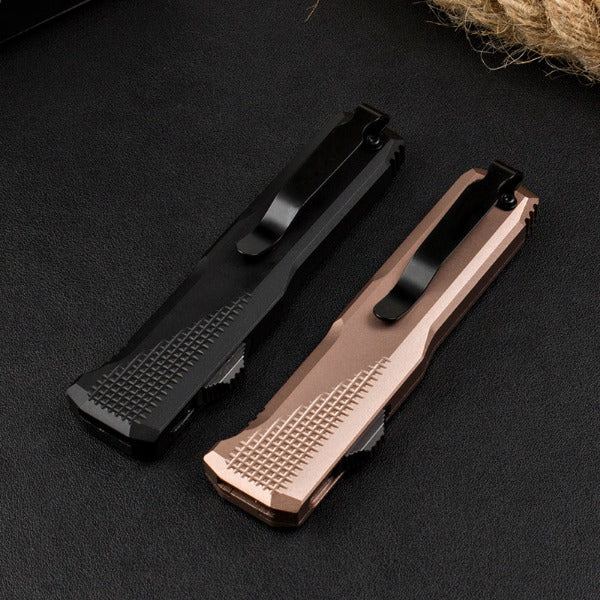 Tactical Pocket Knife with Aluminum Handle for Hunting and Self Defense Purposes