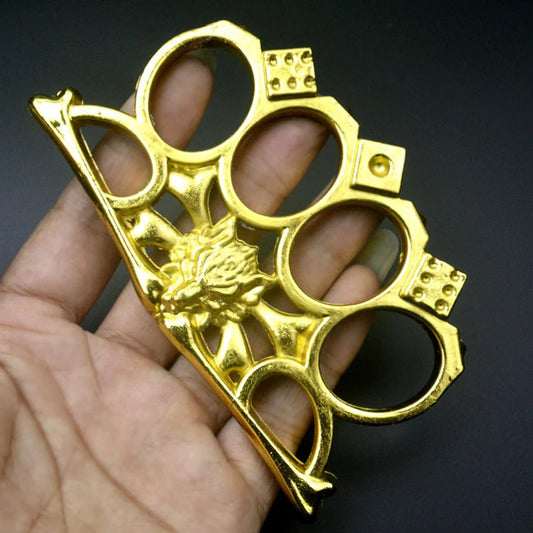 Wolf Head Knuckle Duster Tactical Four Finger Self-Defense Tool