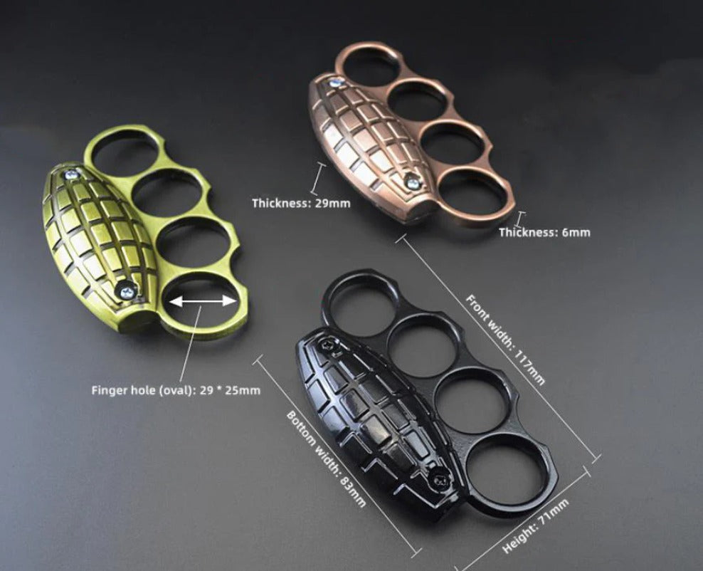 Metal Brass Knuckle Duster with Four-Finger Buckle by TigerGuard for Defense
