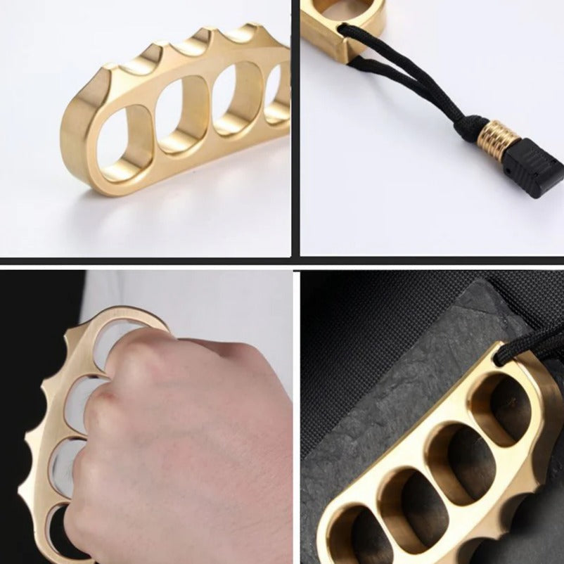 Brass Knuckle Duster Large Solid Pea Design for Self-Defense Protection