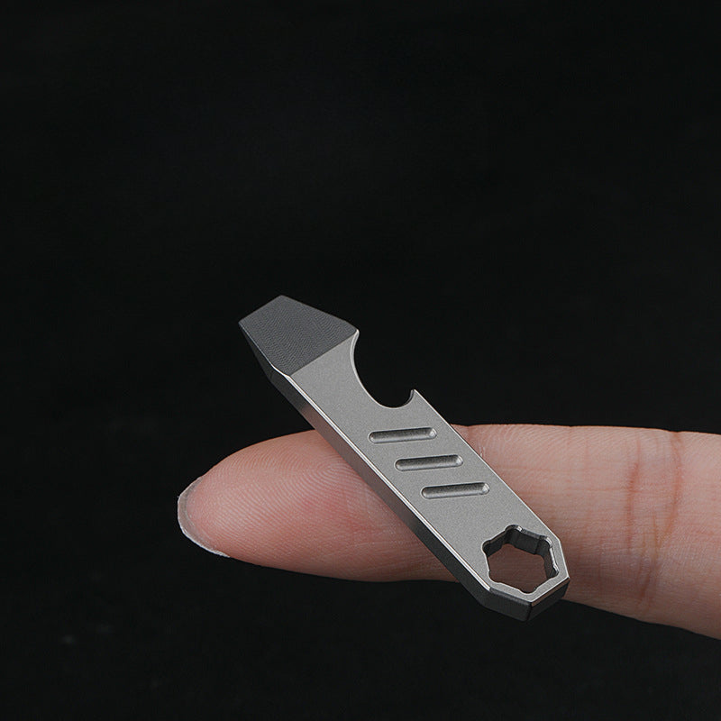 Compact TC4 Titanium Pry Tool with Key Tag Outdoor Survival Functionality