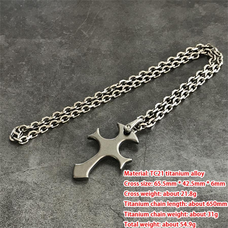 Men's Titanium Alloy Cross Finger Tiger Pendant Necklace for Tactical EDC
