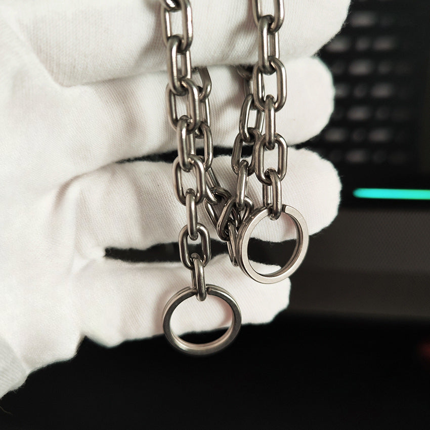 Titanium Wallet Chain with Welded Quick Clip Belt Loop for Motorcycle Keychain EDC