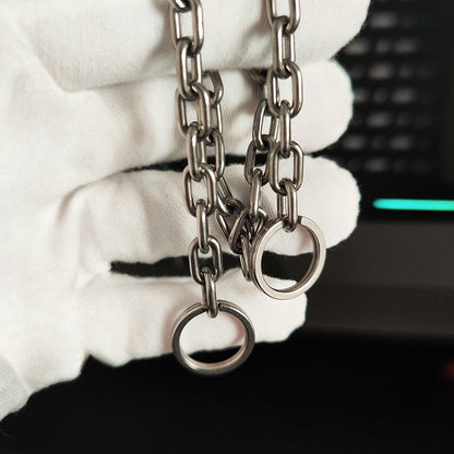 Titanium Wallet Chain with Welded Quick Clip Belt Loop for Motorcycle Keychain EDC
