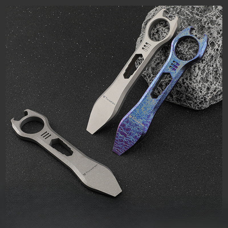 TC4 Titanium Knuckle Duster EDC MultiTool Bottle Opener Hex Wrench