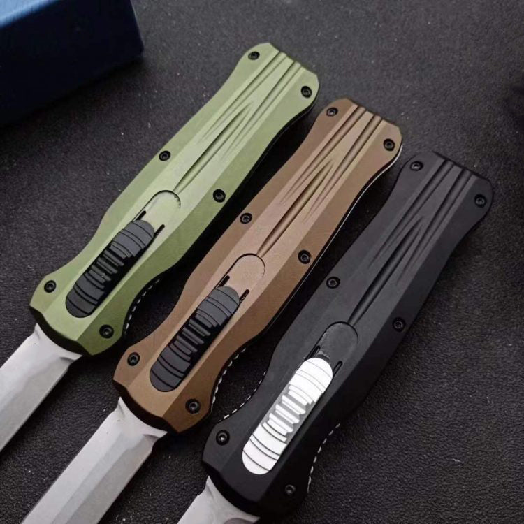 Outdoor D2 Steel Blade Tactical Knife with Lightweight Aluminum Grip