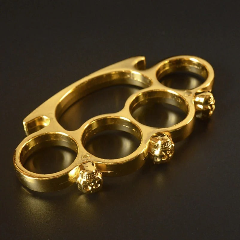 SkullGuard Protective Four-Finger Sleeve and Brass Knuckle Duster for Defense