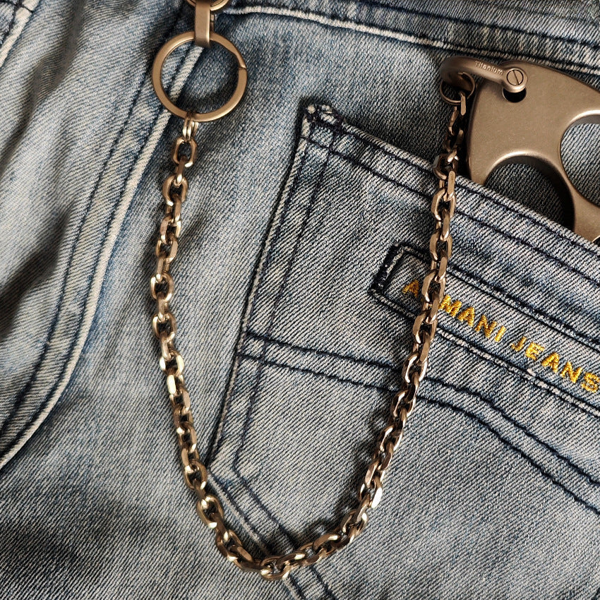 Ultra Lightweight Titanium Wallet Chain Keychain DIY Tool 12in Anti Allergy