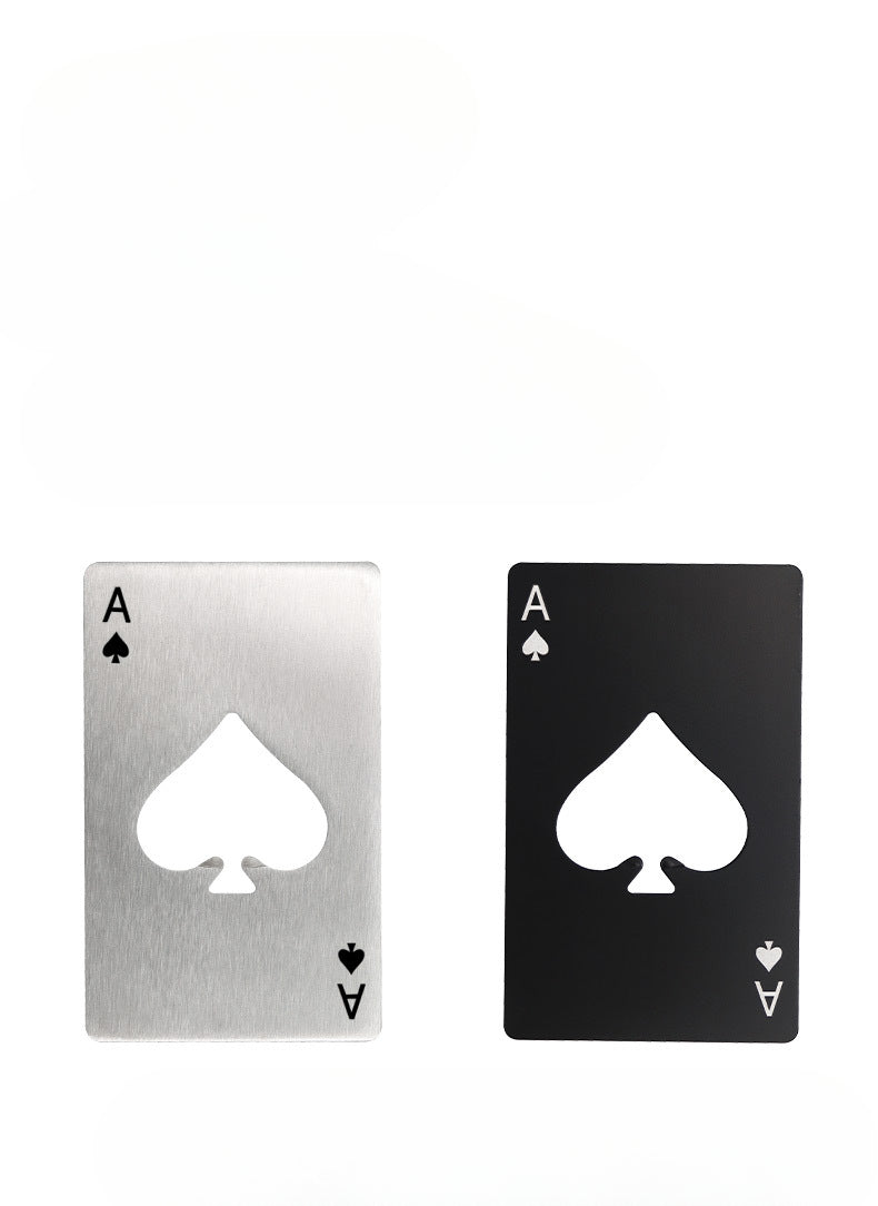 Steel Ace Card Bottle Opener for Home Bar and Beer Lifting