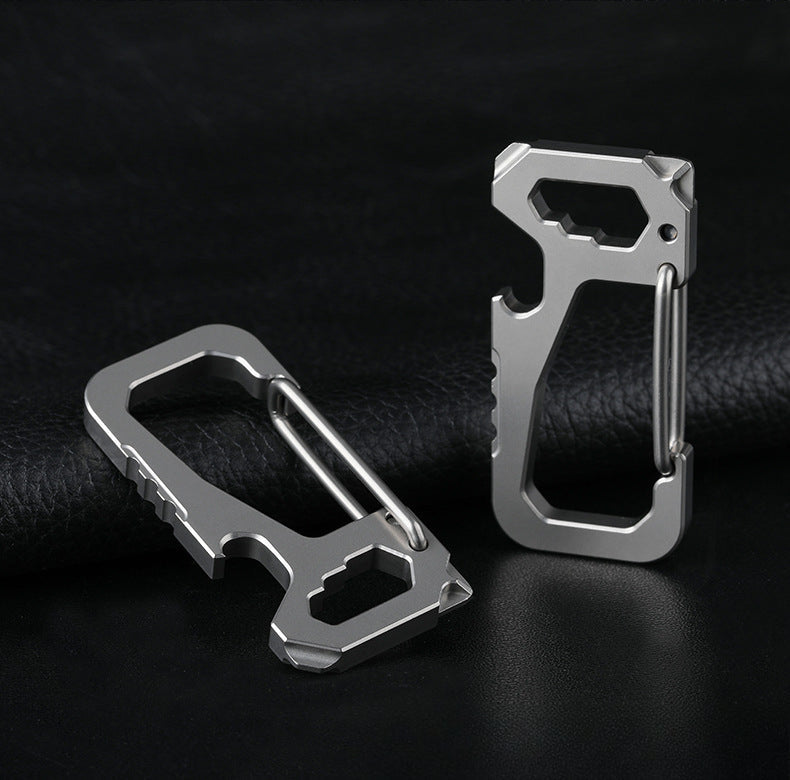 Titanium Multi-Function Keychain Tool with Waist Hook and Car Essentials