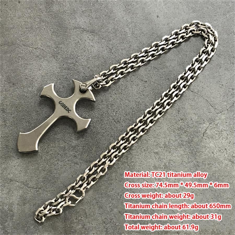 GODEDC Titanium Tactical Cross Knuckle Necklace Stylish Defense Gear