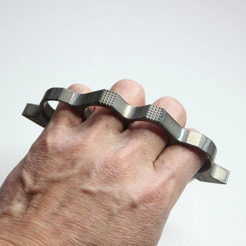 TC4 Titanium Self-Defense Knuckle Duster Compact Tool with Window Breaker