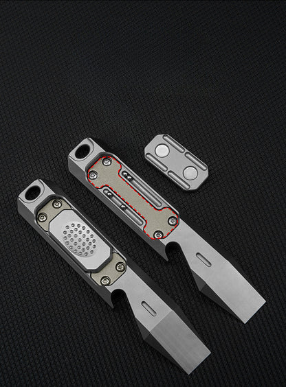Titanium Fidget Tool with Pry Bar and Bottle Opener for EDC Use