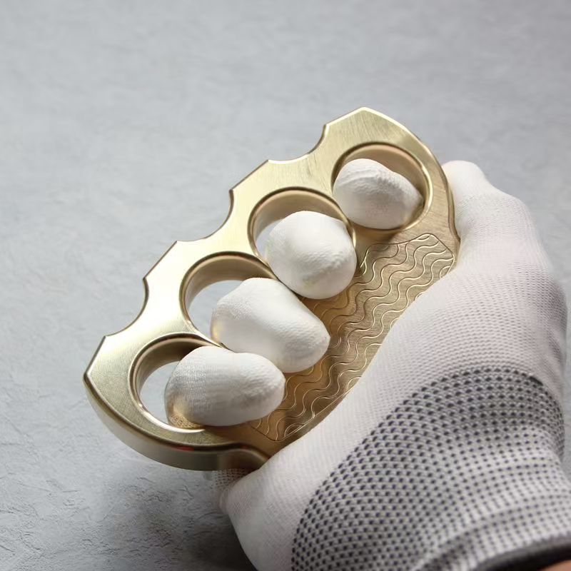 Wave Design Brass Knuckle Duster for Self-Defense and Practical EDC Gear