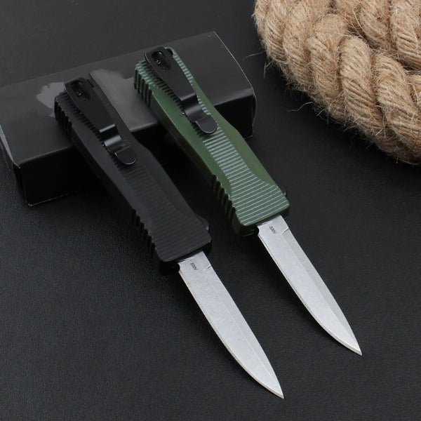 Stonewashed Blade Mini Pocket Knife with Zinc Aluminum Handle for Outdoor