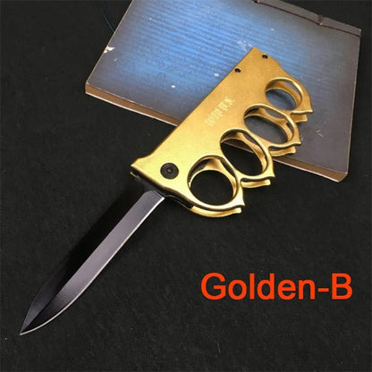 Knuckle Duster Foldable Knife Outdoor Self Defense Tool