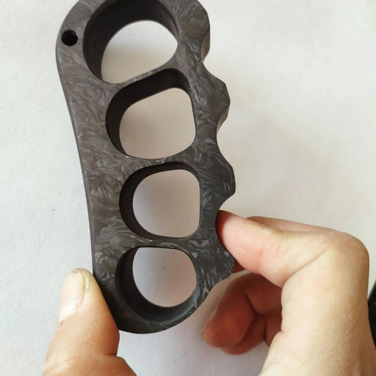 Carbon Fiber Knuckle Duster Four Finger Tactical Gear for Protection