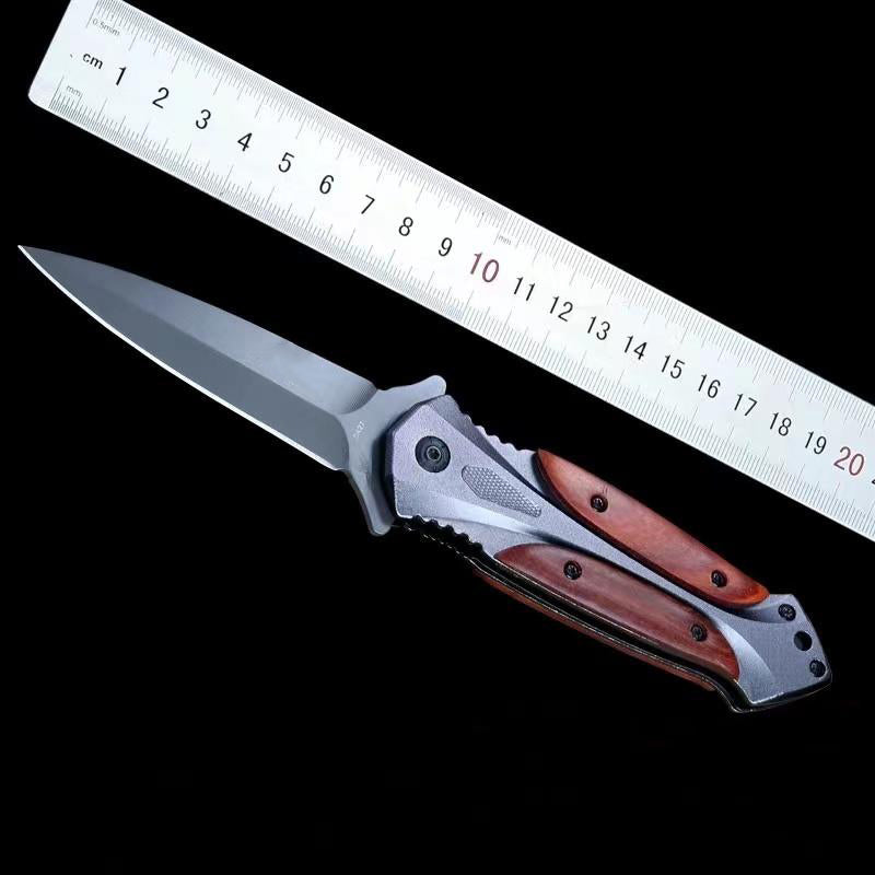 Camping Ready Wooden Handle Folding Knife for Outdoor Enthusiasts