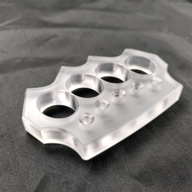 Assault-Ready Transparent Knuckle Duster for Personal Safety